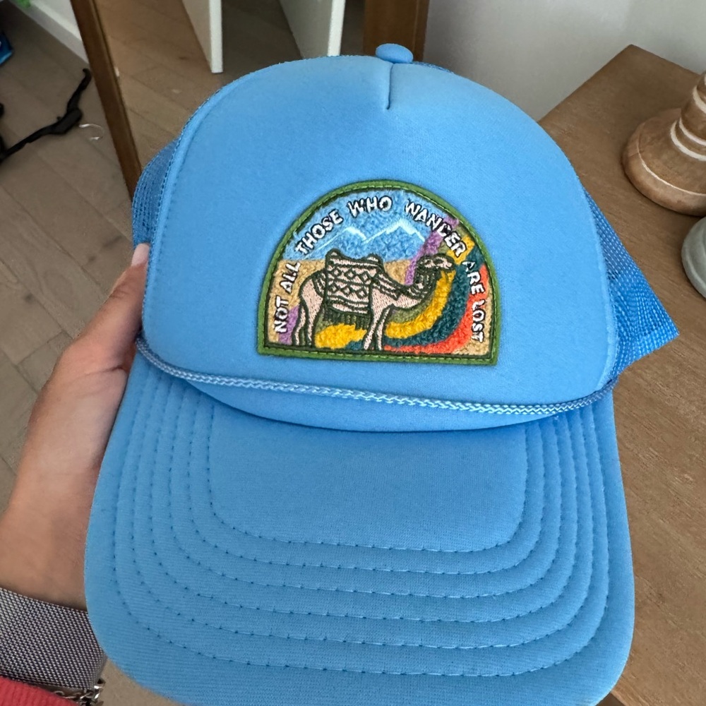 Freya Blue Trucker Hat with Scenic Patch